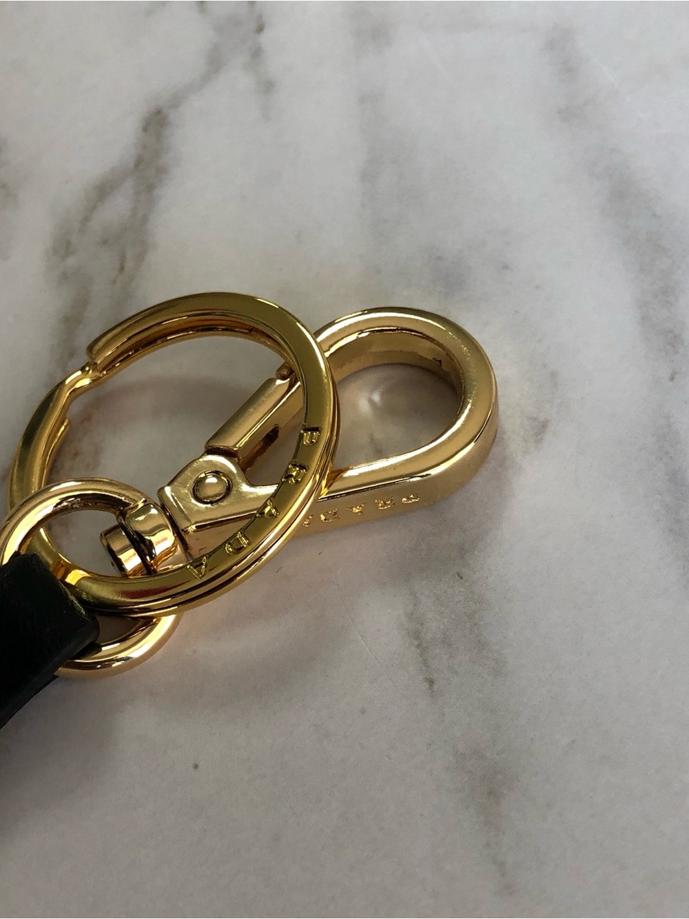 Prada Black Leather Heart Keychain Bag Charm - Picture 4 of 5